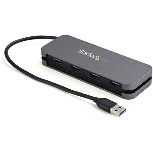 StarTech.com 4 Port USB 3.0 Hub - USB-A to 4x USB-A - SuperSpeed 5Gbps Portable USB 3.2 Gen 1 Type-A Hub - USB Bus Powered - Laptop/Desktop USB Hub with Long Cable 28cm & Cable Management