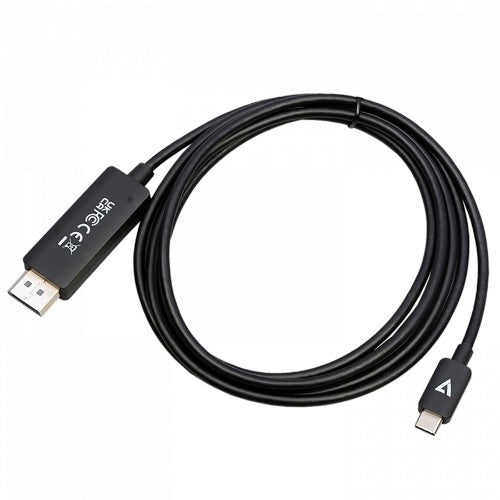 V7 V7USBCDP14-2M video cable adapter DisplayPort USB Type-C Black