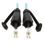 Tripp Lite N820-02M-IND 10Gb Rigid Industrial Duplex Multimode 50/125 OM3 Fiber Patch Cable (LC/LC) - IP68, Aqua, 2 m (6.6 ft.)