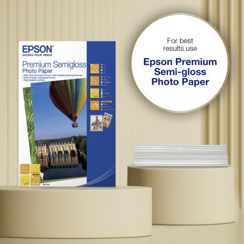 Epson A4 Premium Semigloss Photo Paper 251gsm, 20 sheets