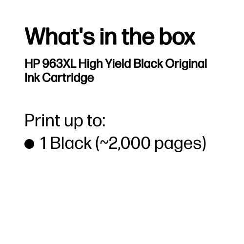 HP 3JA30AE/963XL Ink cartridge black high-capacity, 2K pages 47.86ml for HP OJ Pro 9010/e/9020/9020 e