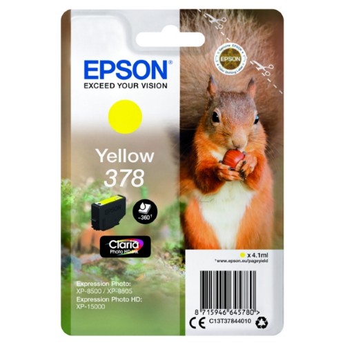 Epson C13T37844010/378 Ink cartridge yellow, 360 pages 4,1ml for Epson XP 15000/8000