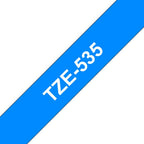 Brother TZE-535 DirectLabel white on blue Laminat 12mm x 8m for Brother P-Touch TZ 3.5-18mm/6-12mm/6-18mm/6-24mm/6-36mm