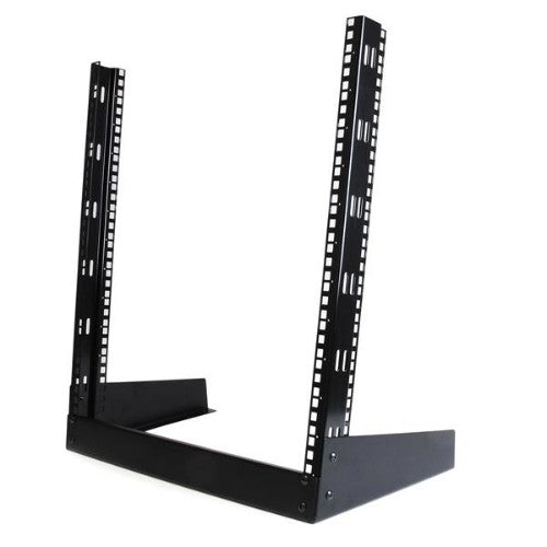 StarTech.com 12U 19" Desktop Open Frame Rack - 2 Post Free-Standing Network Rack Switch Depth for Patch Panel/Data/AV/Communication/Studio Equipment 110lb(50kg) Capacity w/Cage Nuts/Screws