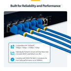 StarTech.com 3m Blue Ultra Slim Cat6A Ethernet Cable, Snagless, FTP, Pure Bare Copper Wire, 34AWG Slim RJ45 Network Patch Cord, Individually Tested