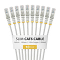 StarTech.com 1m Gray Slim CAT6 Cable, 10 Pack, Snagless, 100W PoE, UTP, LSZH, 28AWG Pure Bare Copper Wire, Slim RJ45 Network Patch Cord w/Strain Reliefs, Individually Tested