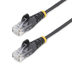 StarTech.com 7m Black Slim CAT6 Ethernet Cable, Snagless, 100W PoE, UTP, LSZH, 28AWG Pure Bare Copper Wire, Slim RJ45 Network Patch Cord w/Strain Reliefs, Individually Tested