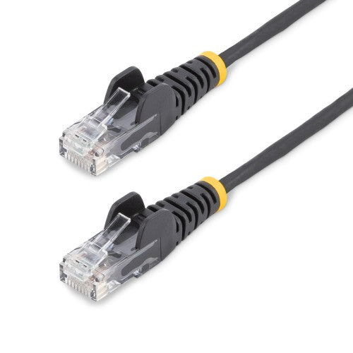 StarTech.com 7m Black Slim CAT6 Ethernet Cable, Snagless, 100W PoE, UTP, LSZH, 28AWG Pure Bare Copper Wire, Slim RJ45 Network Patch Cord w/Strain Reliefs, Individually Tested
