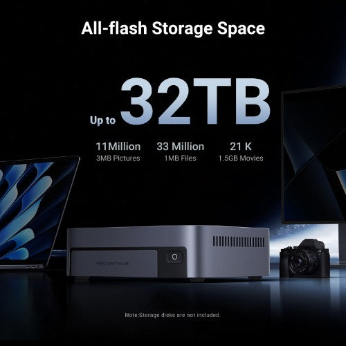 Ugreen NETWORK ATTACHED DXP480TPL DISKLESUK NAS Compact Intel® Core™ i5 i5-1235U 8 GB DDR5 UGOS Pro