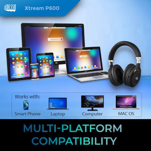 Adesso Xtream P600 Headset Wired & Wireless Head-band Calls/Music Bluetooth Black