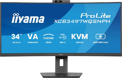 iiyama ProLite XCB3497WQSNPH-B1 computer monitor 86.4 cm (34") 3440 x 1440 pixels UltraWide Quad HD LED Black