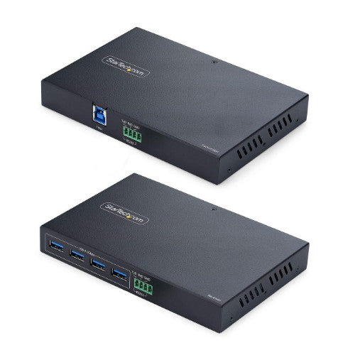StarTech.com 4-Port USB 3.0 Extender over Ethernet up to 330ft (100m) via Cat6a / Cat7 / Cat8 RJ45 Cable, Extension for Remote USB Devices, 4x USB-A 5Gbps Hub, TAA