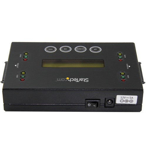 StarTech.com 1:1 Standalone Hard Drive and USB Flash Disk Duplicator and Eraser, USB Thumb Drive and SATA HDD/SSD Disk Cloner and Eraser, Hardrive Copier/Sanitizer/Wiper, LCD display, TAA