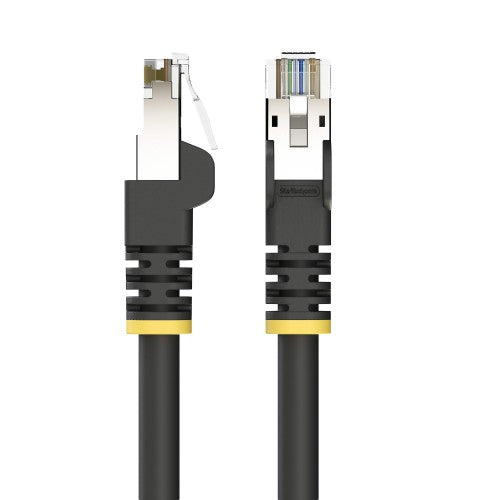 StarTech.com 2m Black Cat6A Outdoor Ethernet Cable, Snagless RJ45, S/FTP, 23AWG Pure Bare Copper, 500MHz, Shielded Outdoor Rated Patch Cord, UV Resistant