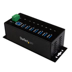 StarTech.com 7-Port USB 3.0 Hub (5Gbps) - Metal Industrial USB-A Hub with ESD Protection & 350W Surge Protection - Din Rail, Wall or Desk Mountable - TAA Compliant USB Expander Hub