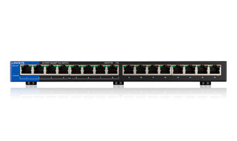 Linksys LGS116P-UK network switch Unmanaged L7 Gigabit Ethernet (10/100/1000) Power over Ethernet (PoE) Black