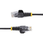 StarTech.com 7m Black Slim CAT6 Ethernet Cable, Snagless, 100W PoE, UTP, LSZH, 28AWG Pure Bare Copper Wire, Slim RJ45 Network Patch Cord w/Strain Reliefs, Individually Tested