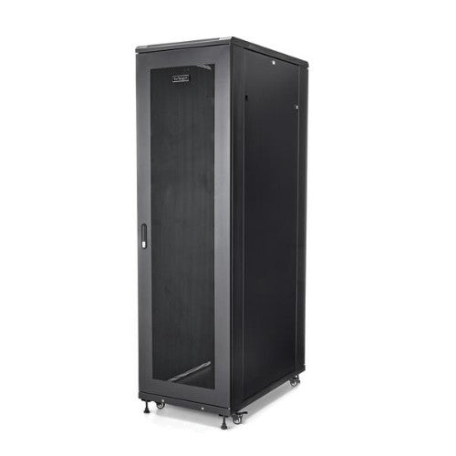 StarTech.com 4-Post 42U Server Rack Cabinet, 19" Data Rack Cabinet for Computer / AV / IT Equipment mount, Rack Server Enclosure with Casters, Full Size Industrial Network Storage