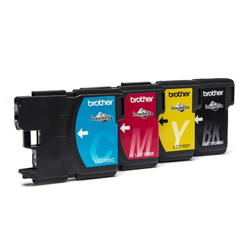 Brother LC-1100VALBPDR Ink cartridge multi pack Bk,C,M,Y Blister Acustic Magnetic 9.5ml + 3x7.5ml, 450pg + 3x325pg Pack=4 for Brother DCP 185 C/MFC 6490 C