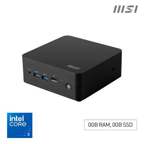 MSI Cubi NUC 1M Intel Core 3 100U (14th Gen - Series 1) Barebone, NUC, SFF, Mini Computer, HTPC, (NO RAM, NO Storage, NO OS), Intel Graphics/DDR5/Dual ThunderBolt 4/Dual HDMI/Dual LAN/WiFi 6E/BT 5.3/VESA - NUC 1M i3 100U BB