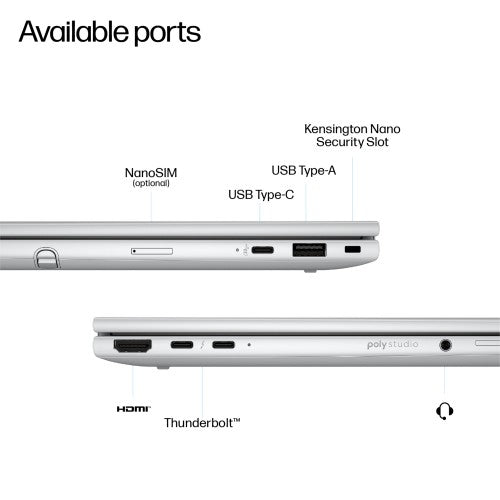 HP EliteBook 8 Flip G1i AI PC Intel Core Ultra 7 255U Hybrid (2-in-1) 33.8 cm (13.3") Touchscreen WUXGA 32 GB LPDDR5x-SDRAM 512 GB SSD Wi-Fi 7 (802.11be) Windows 11 Pro Silver