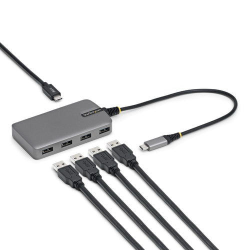 StarTech.com 4-Port USB-C Hub, 5Gbps, Bus Powered, USB C to 4x USB-A Hub with USB-C Auxiliary Power Input, 1ft/30cm Host Cable, Portable Desktop/Laptop USB Hub