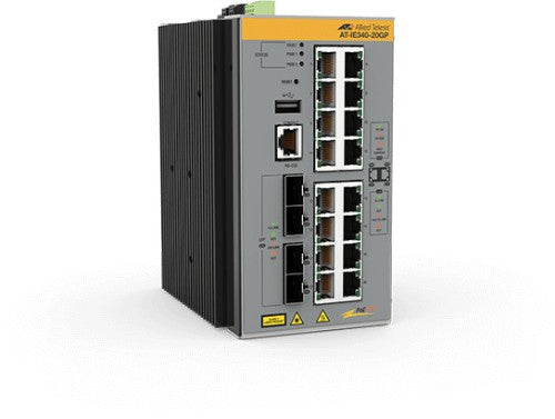 Allied Telesis AT-IE340-20GP-80 Managed L3 Gigabit Ethernet (10/100/1000) Power over Ethernet (PoE) Grey