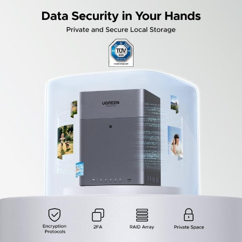 Ugreen DH4300 Plus NAS Mini Tower 8 GB LPPDDR4X UGOS Pro Grey