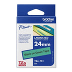 Brother TZE-751 DirectLabel black on green Laminat 24mm x 8m for Brother P-Touch TZ 3.5-24mm/HSE/36mm/6-24mm/6-36mm