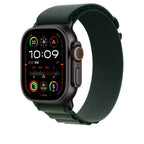 Apple 49mm Dark Green Alpine Loop - Large - Black Titanium Finish