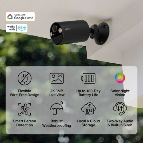 TP-Link Tapo C411 Bullet IP security camera Outdoor 2304 x 1296 pixels Ceiling/wall