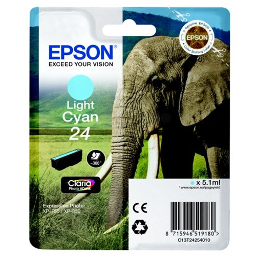 Epson C13T24254012/24 Ink cartridge light cyan, 360 pages 5,1ml for Epson XP 750