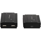 StarTech.com 4-Port USB 2.0 Extender Hub over Single CAT5e/CAT6 Ethernet Cable (RJ45) - 330ft (100m) - USB Extender Hub Adapter Kit - Metal Housing - Externally Powered - 480 Mbps - TAA