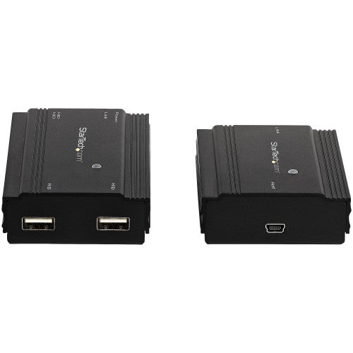 StarTech.com 4-Port USB 2.0 Extender Hub over Single CAT5e/CAT6 Ethernet Cable (RJ45) - 330ft (100m) - USB Extender Hub Adapter Kit - Metal Housing - Externally Powered - 480 Mbps - TAA