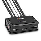 Lindy 2 Port HDMI 4K60, USB 2.0 and Audio Cable KVM Switch