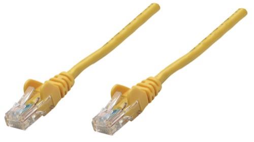Intellinet Network Patch Cable, Cat6, 0.25m, Yellow, CCA, U/UTP, PVC, RJ45, Gold Plated Contacts, Snagless, Booted, Lifetime Warranty
