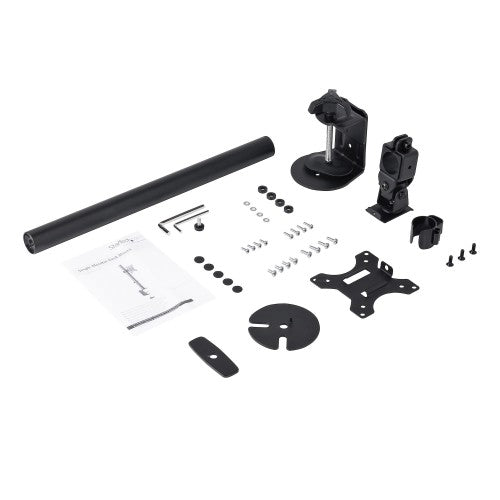 StarTech.com Single Monitor Desk Mount - Single Screen Heavy Duty Pole Mount for up to 34" (17.6lb/8kg) VESA Compatible Displays - Ergonomic Height Adjustable Monitor Arm Mount - Desk Clamp/Grommet
