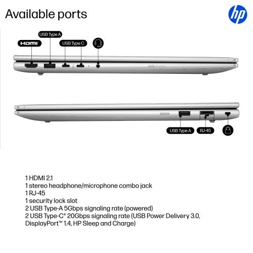HP ProBook 4 G1iR Intel Core 5 120U Laptop 40.6 cm (16") WUXGA 8 GB DDR5-SDRAM 256 GB SSD Wi-Fi 6E (802.11ax) Windows 11 Pro Silver