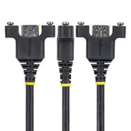 StarTech.com 2m Panel Mount USB Cable A to A, M/F, USB-A Male to Female Extension Cable, USB 5Gbps Panel Mount Adapter Cable
