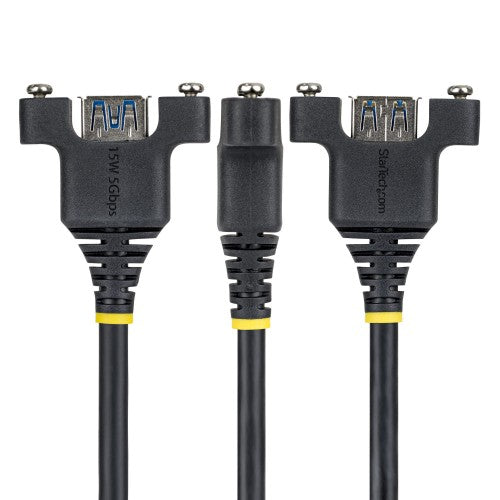 StarTech.com 2m Panel Mount USB Cable A to A, M/F, USB-A Male to Female Extension Cable, USB 5Gbps Panel Mount Adapter Cable