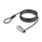 StarTech.com Slim Lock Nano Slot Compatible, 5ft/1.5m Locking Cable, Anti-Theft Security For Laptop/Notebook Computer, Cut-Resistant Steel Cable, 4-Digit Lock, TAA