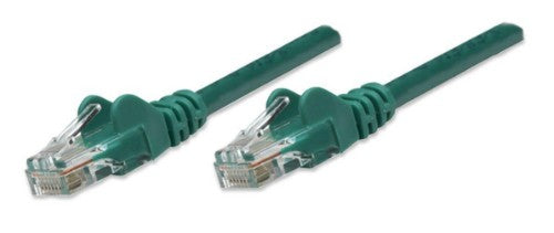 Intellinet Network Patch Cable, Cat5e, 0.5m, Green, CCA, U/UTP, PVC, RJ45, Gold Plated Contacts, Snagless, Booted, Lifetime Warranty
