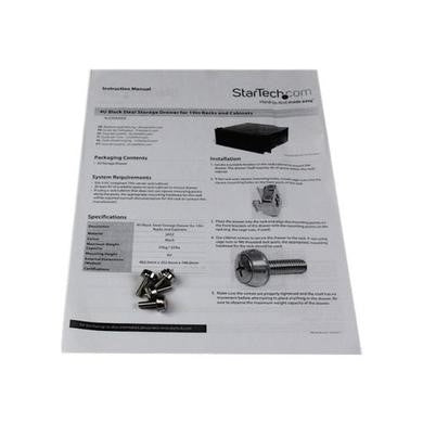 StarTech.com 4U Rack Mount Drawer - 55 lb (25 kg) - 4U Steel Storage Rack Drawer for 19" AV / Sever / Network Equipment Rack or Cabinet