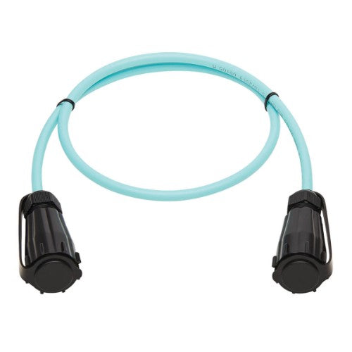 Tripp Lite N820-02M-IND 10Gb Rigid Industrial Duplex Multimode 50/125 OM3 Fiber Patch Cable (LC/LC) - IP68, Aqua, 2 m (6.6 ft.)