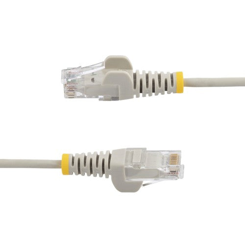 StarTech.com 10m Gray Slim CAT6 Ethernet Cable, Snagless, 100W PoE, UTP, LSZH, 28AWG Pure Bare Copper Wire, Slim RJ45 Network Patch Cord w/Strain Reliefs, Individually Tested