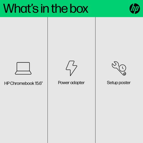 HP Chromebook 15a-nb0004na Intel® Core™ i3 i3-N305 39.6 cm (15.6") Full HD 8 GB LPDDR5-SDRAM 256 GB Flash Wi-Fi 6 (802.11ax) ChromeOS Silver