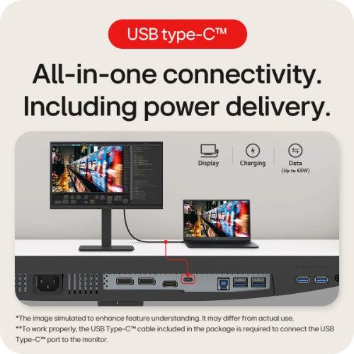 LG 24BA650-B LED display 60.5 cm (23.8") 1920 x 1080 pixels Full HD Black