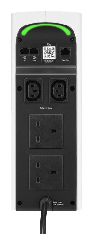 APC Back-UPS Pro, 2200VA/1320W, Tower, 230V, 2x UK and 2x IEC C13 outlets, RGB Lights, Pure Sine Wave, Arctic (White)
