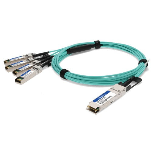 AddOn Networks ADD-QCISIN-AOC3M InfiniBand/fibre optic cable 3 m QSFP+ 4x SFP+ AOC Aqua colour