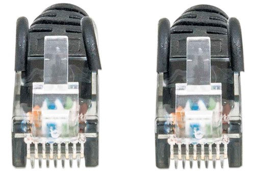 Intellinet Network Patch Cable, Cat6, 3m, Black, CCA, U/UTP, PVC, RJ45, Gold Plated Contacts, Snagless, Booted, Lifetime Warranty